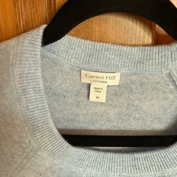 Garnet Hill Light Blue Cashmere Sweater size M - Picture 3 of 3